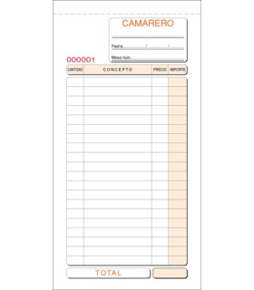 TALONARIO CAMAREROS 1/3 TRIPLICADO LOAN