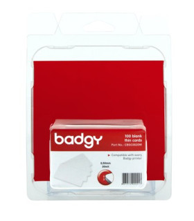 TARJETA BADGY PVC BLANCA 0,50 100 UD