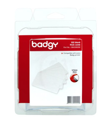 TARJETA BADGY PVC BLANCA 0,76 100 UD