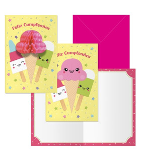 TARJETA GUIRNALDA DOHE HELADOS P/6