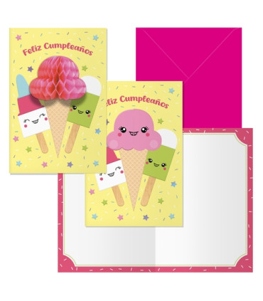 TARJETA GUIRNALDA DOHE HELADOS P/6