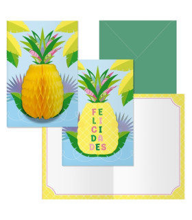 TARJETA GUIRNALDA DOHE PIÑA P/6