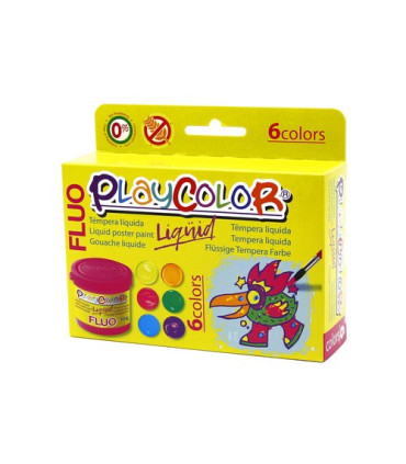 TEMPERA PLAYCOLOR 40ml FLUO ESTUCHE 6