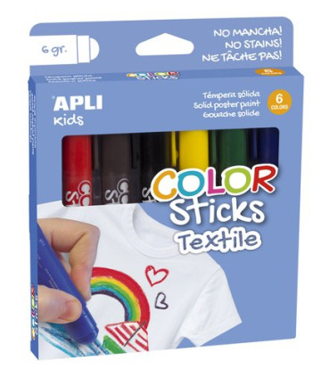 TEMPERA APLI STICKS TEXTIL 6g E/6
