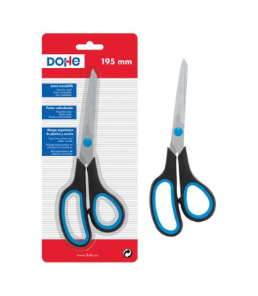 TIJERAS DOHE ERGONOMICA 19cm. NEGRO/AZUL