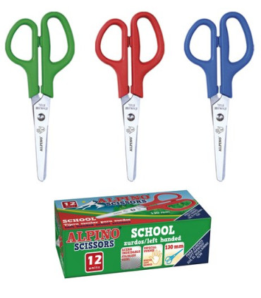 TIJERAS ESCOL. ALPINO 13cm ZURDOS C/12