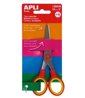 TIJERAS ESCOLARES APLI 13 cm. ROJA