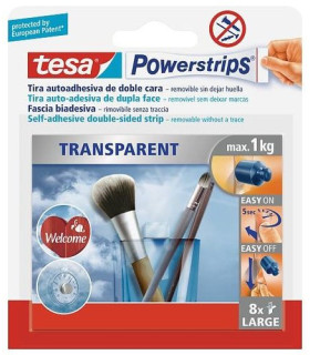 TIRAS ADHESIVAS POWERSTRIPS TRANS P/8