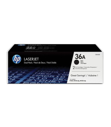 TONER HP Nº36A CB436AD NEGRO PACK 2 UD.