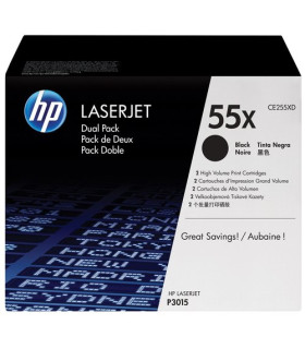TONER HP Nº55X CE255XD NEGRO PACK 2 UD.
