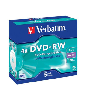 DVD -RW VERBATIM 4.7GB 4x PACK 5 JEWEL