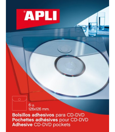 FUNDA CD  DE BOLSILLO ADHESIVA D/6 UNID.