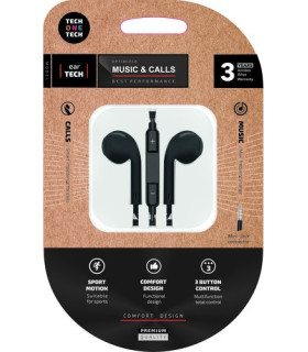 AURICULARES TECHONE BOTON MINI JACK NEGR