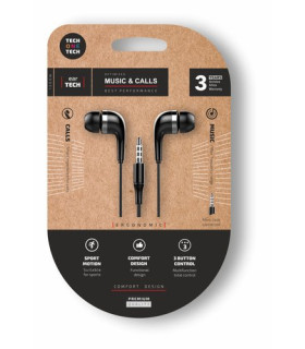 AURICULARES TECHONE BOTON JACK NEGRO