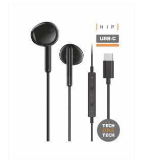 AURICULARES TECHONE BOTON USB-C NEGRO