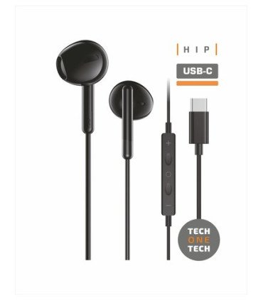 AURICULARES TECHONE BOTON USB-C NEGRO