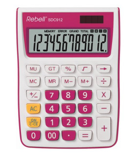 CALCULADORA MESA REBELL 12 DIG. 912 ROSA