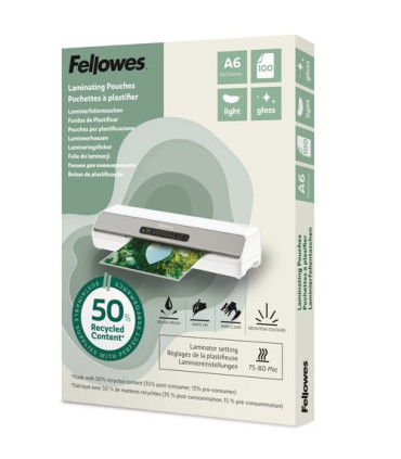 FUNDA PLASTIF. FELLOW. A6 80µ P/100