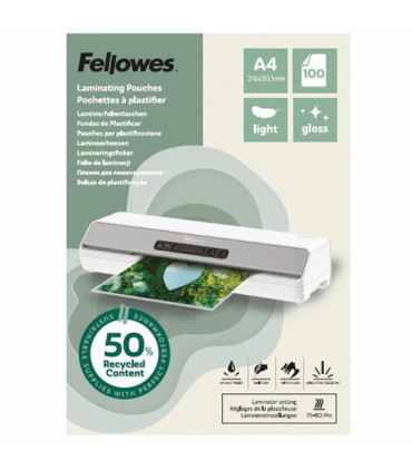 FUNDA PLASTIF. FELLOW. A4 80µ P/100