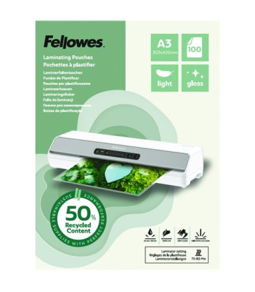 FUNDA PLASTIF. FELLOW. A3 80µ P/100