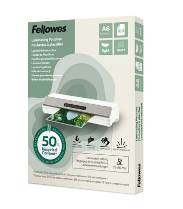FUNDA PLASTIF. FELLOW. A6 80µ P/100