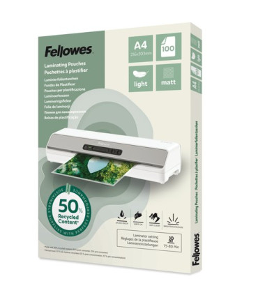 FUNDA PLASTIF. FELLOW. A4 80µ P/100