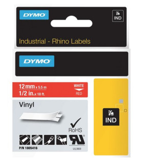 CINTA ROT.DYMO RHINO VINILO 12 ROJO