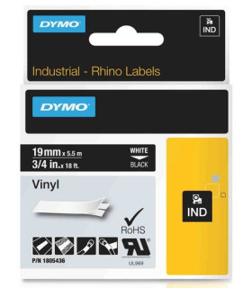 CINTA ROT.DYMO RHINO VINILO 19 NEGRO