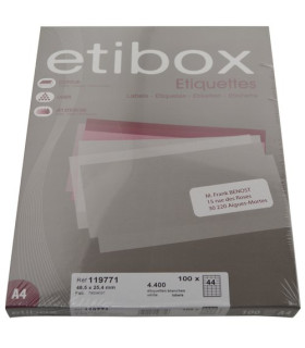 ETIQUETAS ADH.IMPR. ETIBOX A4 BLANCA CAJ