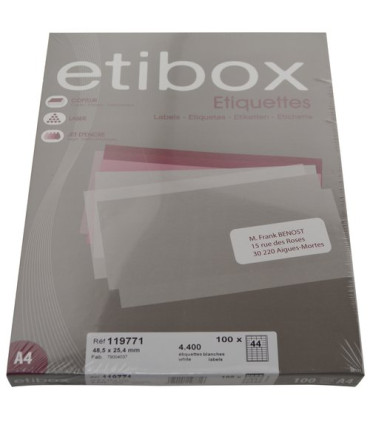 ETIQUETAS ADH.IMPR. ETIBOX A4 BLANCA CAJ