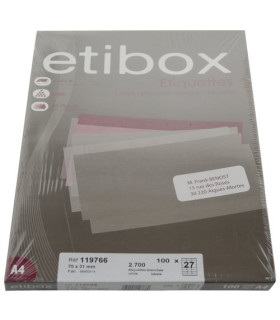 ETIQUETAS ADH.IMPR. ETIBOX A4 BLANCA CAJ