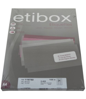 ETIQUETAS ADH.IMPR. ETIBOX A4 BLANCA CAJ