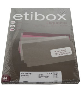 ETIQUETAS ADH.IMPR. ETIBOX A4 BLANCA CAJ