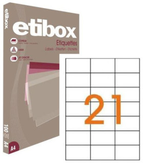 ETIQUETAS ADH.IMPR. ETIBOX A4 BLANCA CAJ