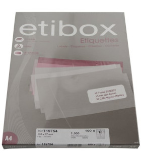 ETIQUETAS ADH.IMPR. ETIBOX A4 BLANCA CAJ