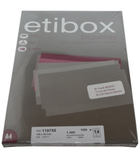 ETIQUETAS ADH.IMPR. ETIBOX A4 BLANCA CAJ