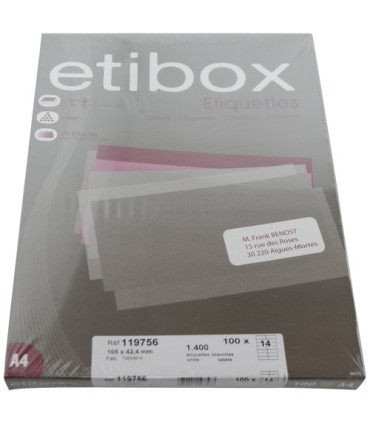 ETIQUETAS ADH.IMPR. ETIBOX A4 BLANCA CAJ