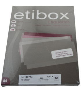 ETIQUETAS ADH.IMPR. ETIBOX A4 BLANCA CAJ
