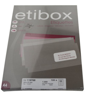 ETIQUETAS ADH.IMPR. ETIBOX A4 BLANCA CAJ
