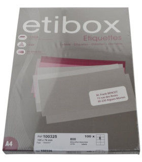ETIQUETAS ADH.IMPR. ETIBOX A4 BLANCA CAJ