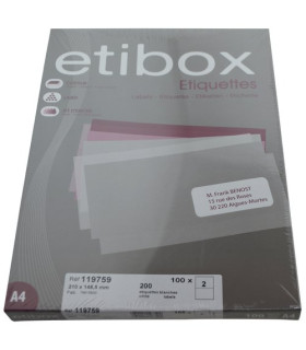 ETIQUETAS ADH.IMPR. ETIBOX A4 BLANCA CAJ