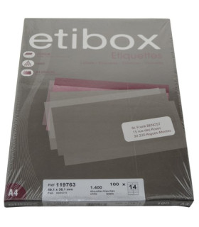 ETIQUETAS ADH.IMPR. ETIBOX A4 BLANCA CAJ